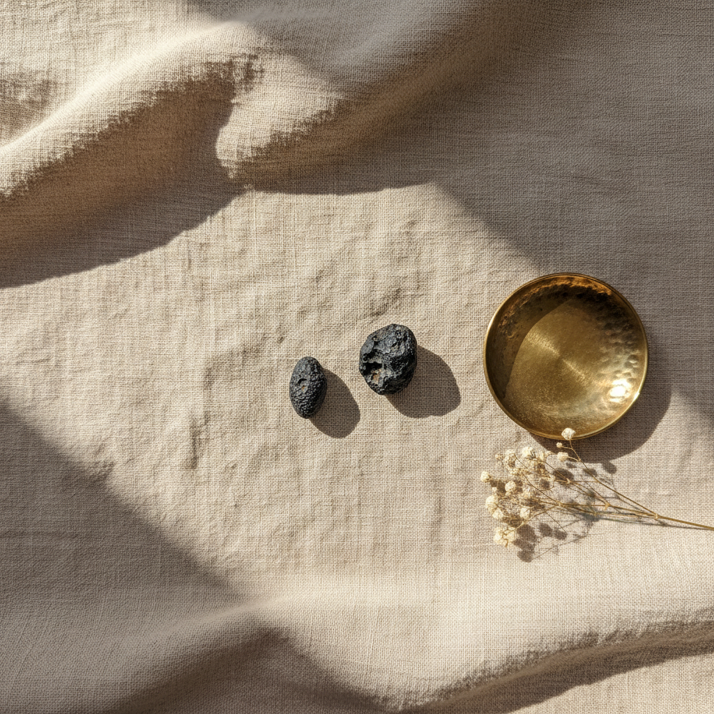 Colombianite Rough natural crystal displayed in a calm styled setting