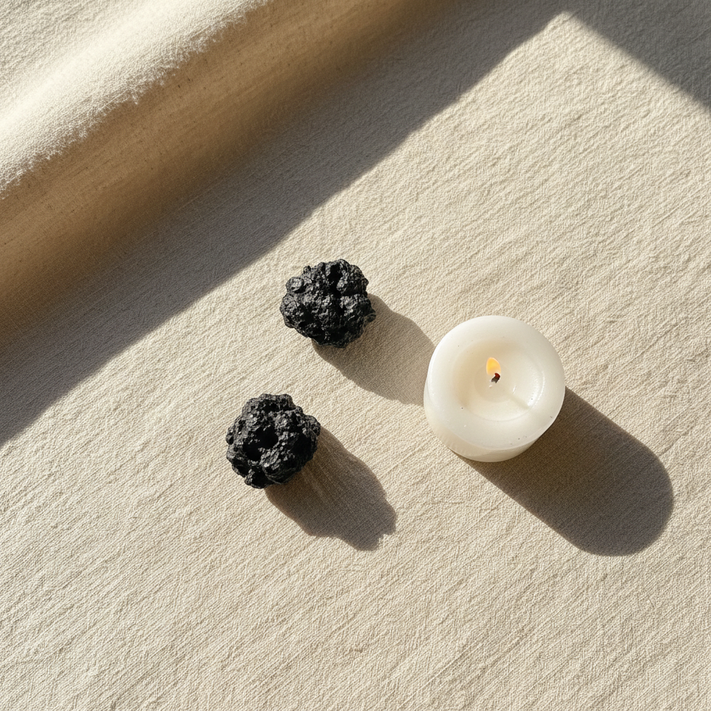 Prophecy Stone natural crystal displayed in a calm styled setting