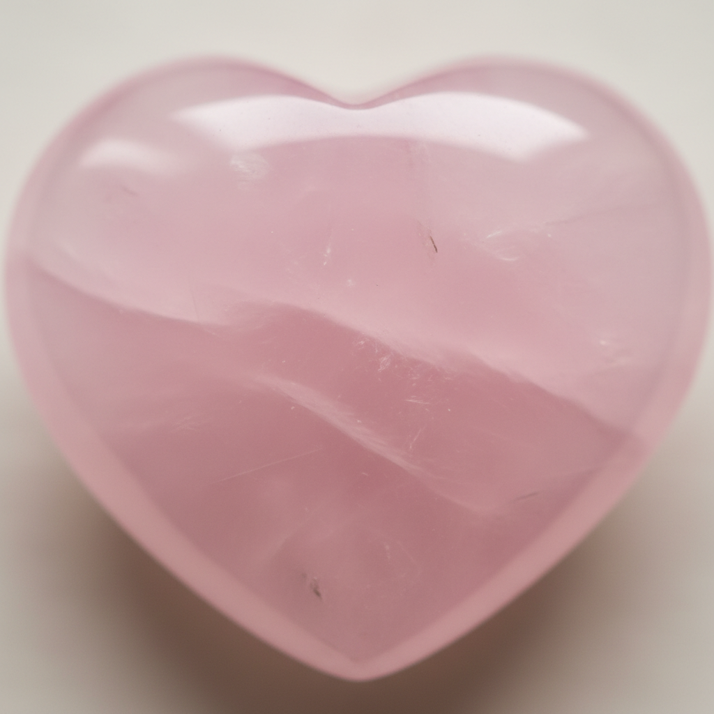 Close-up view of pink Rose Quartz pendant and bracelet stone details