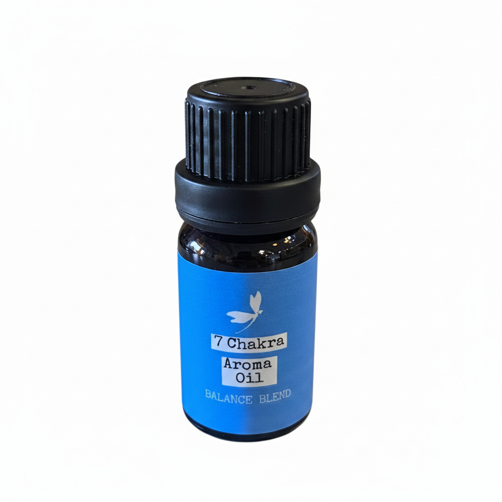 Prana Blessings 7 Chakra Aroma Oil 10 mL bottle on a white background