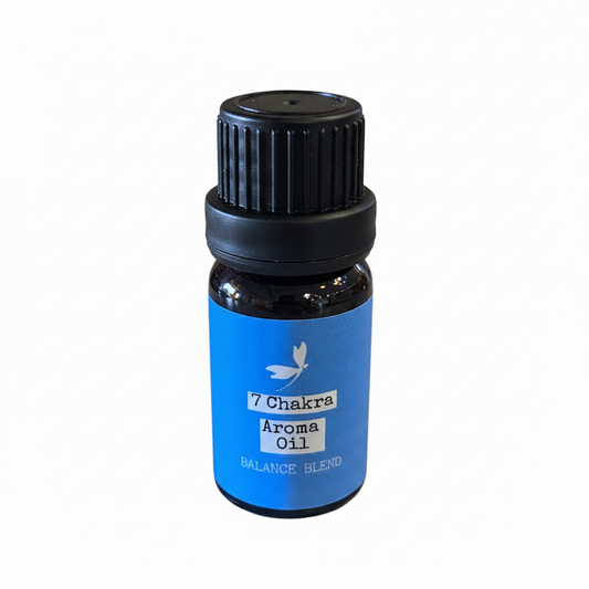 Prana Blessings 7 Chakra Aroma Oil 10 mL bottle on a white background