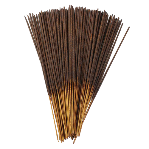 Bundle of hand-dipped incense sticks on a white background
