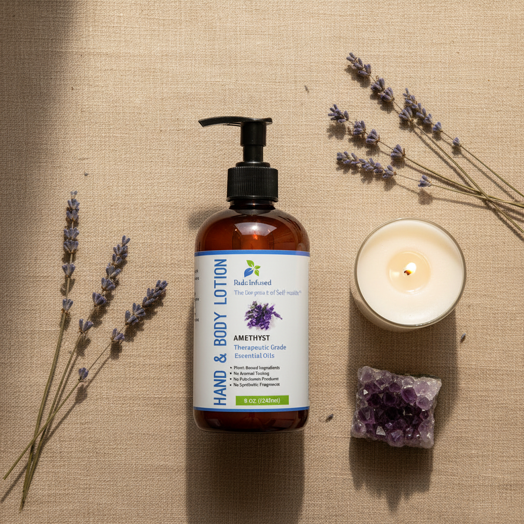 Amethyst 8oz Lotion Flat Lay