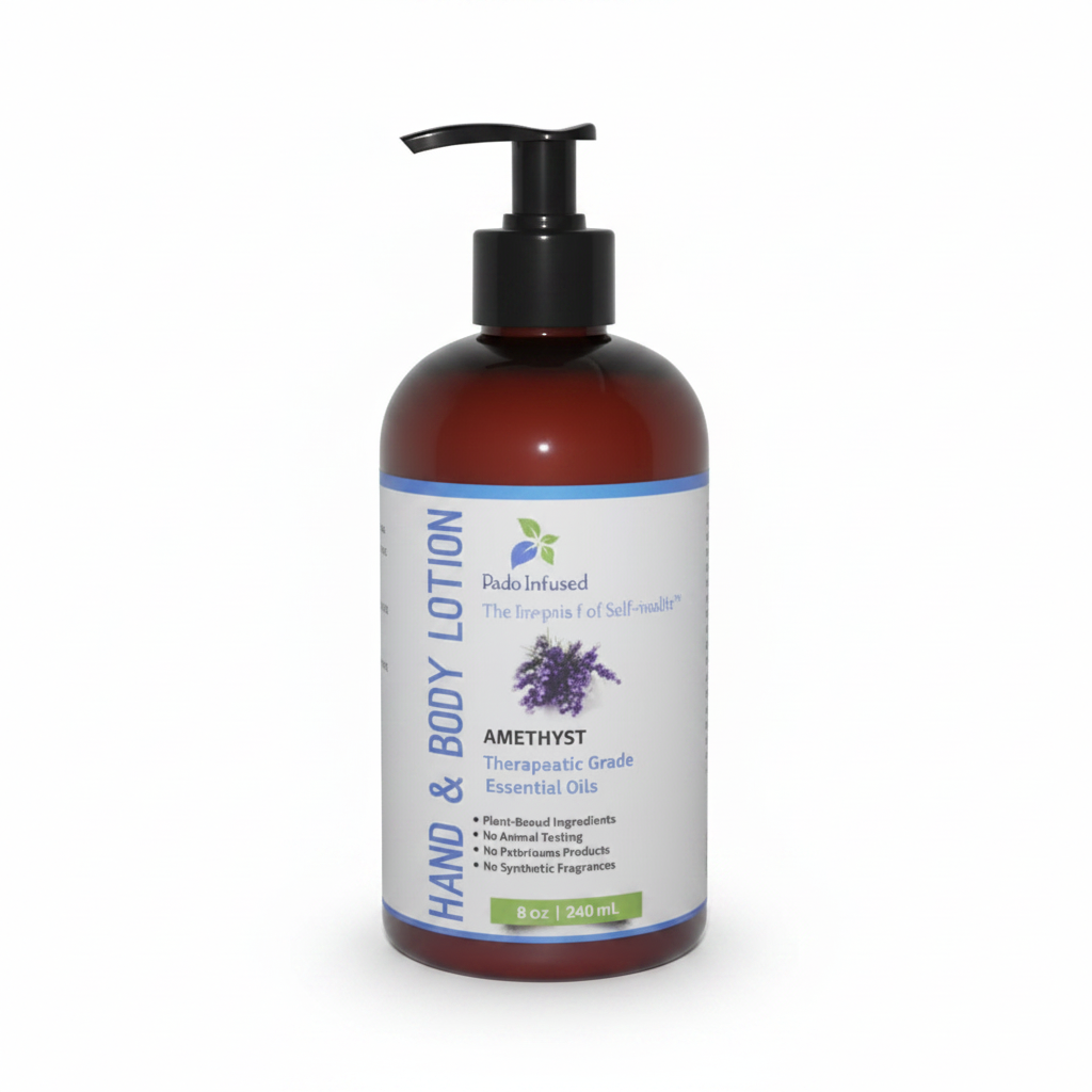 Amethyst 8oz Lotion White Background