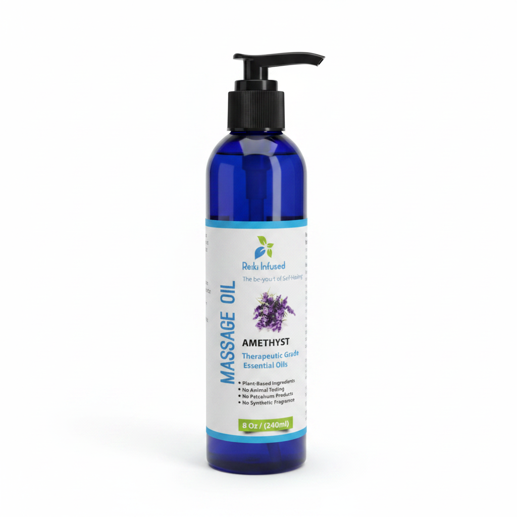 Amethyst Massage Oil White Background