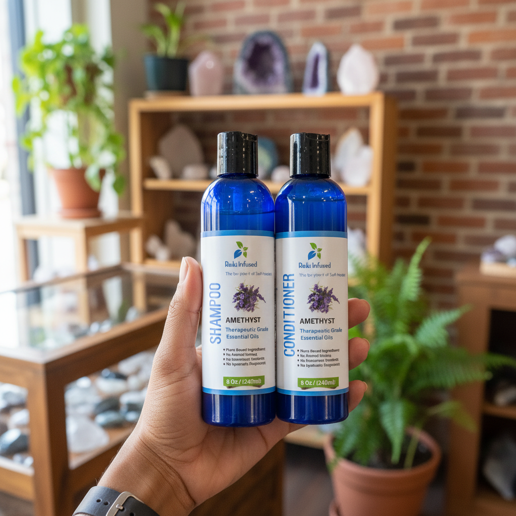 Amethyst Shampoo & Conditioner Bundle In-Hand