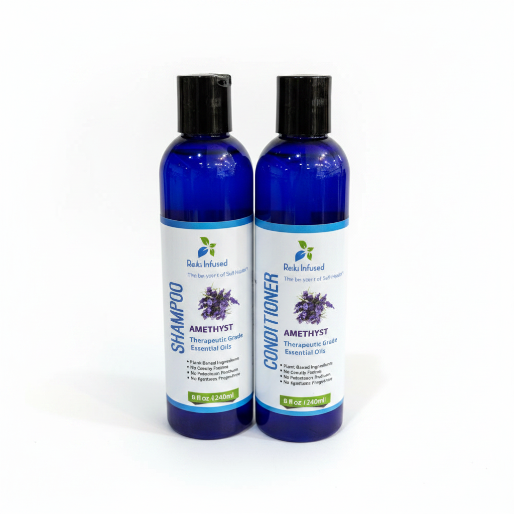 Amethyst Shampoo & Conditioner Bundle White Background