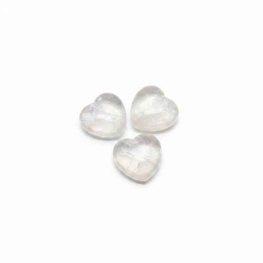 Angel Aura Small Heart shown clearly on a clean white background, highlighting its color, shape, and natural variation.