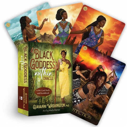 Black Goddess Within Oracle Cover - White Background