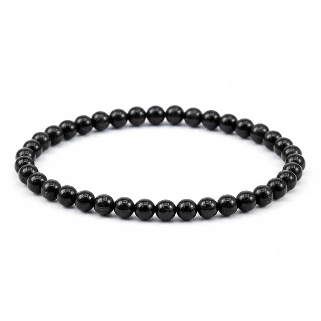 Black Tourmaline 4mm White Background