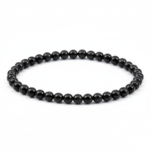 Black Tourmaline 4mm White Background
