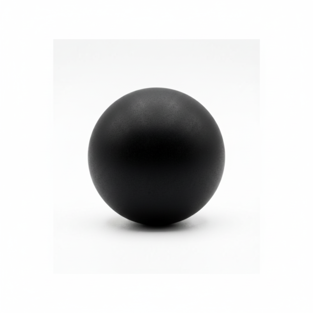 Polished 40mm Black Tourmaline sphere on a clean light background
