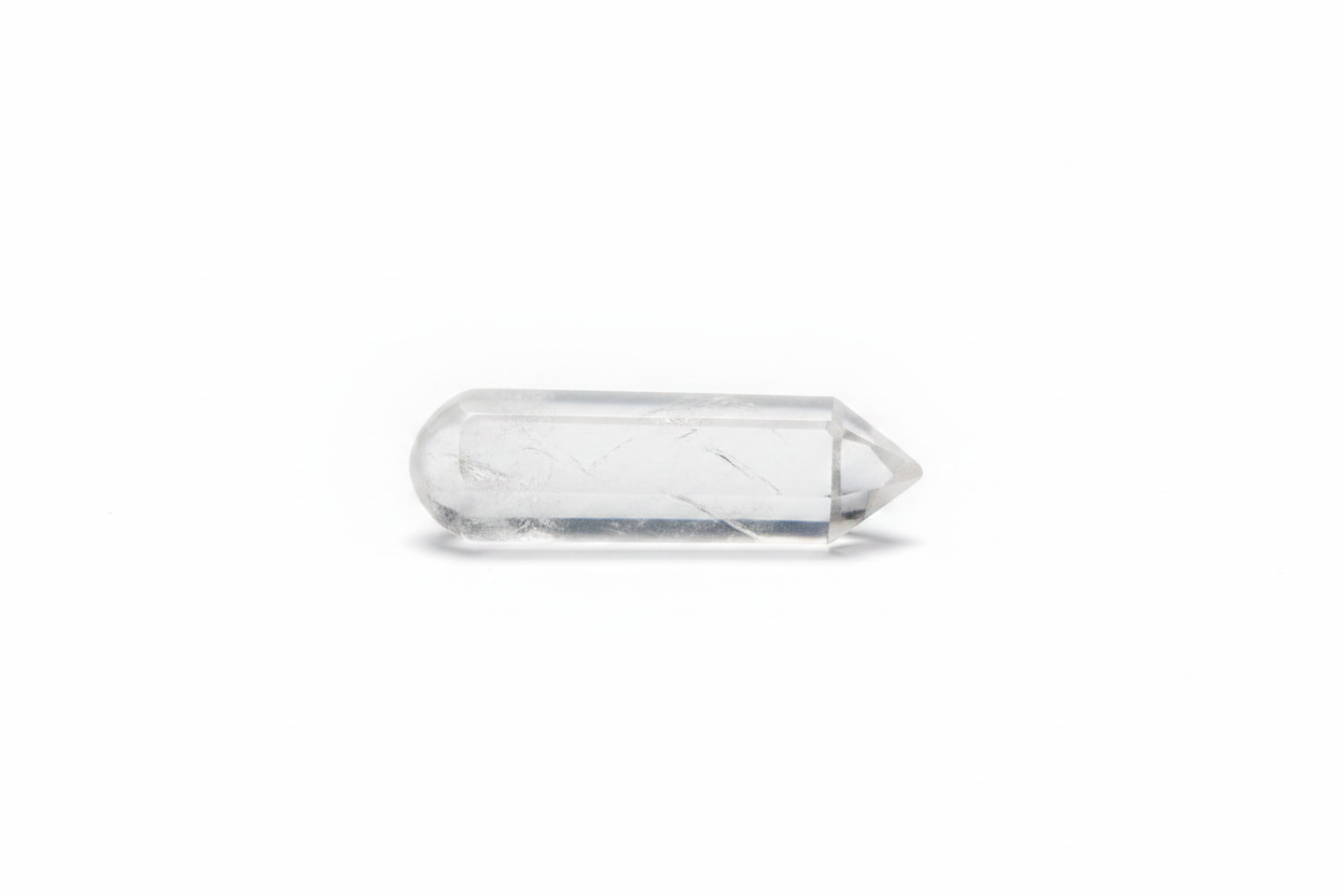 2-Inch Clear Quartz Massager with 6 Facets shown on a clean light background