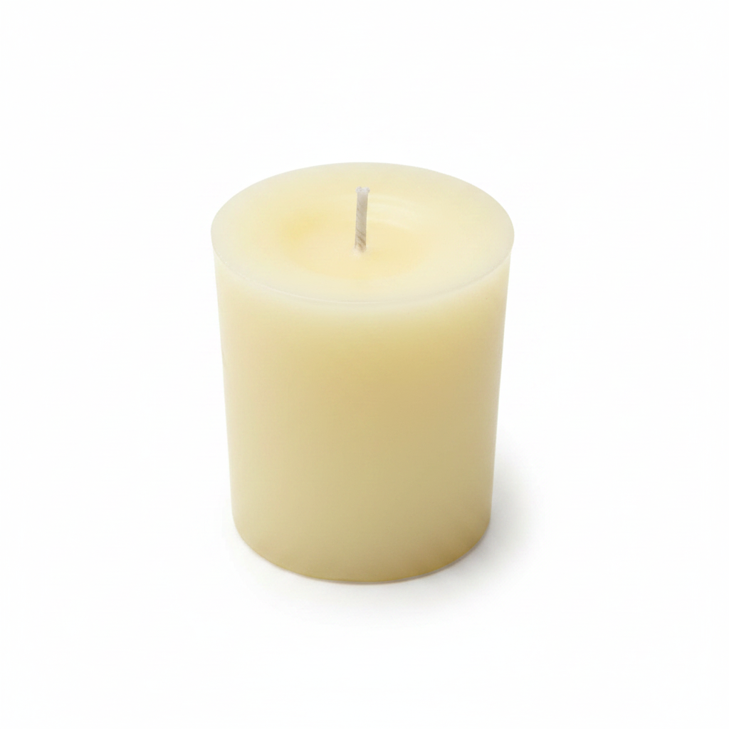 Yellow Courage and Confidence Votive Candle on a white background