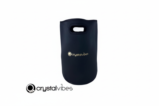 Black bamboo charcoal nesting sleeve for protecting and carrying a crystal singing bowl