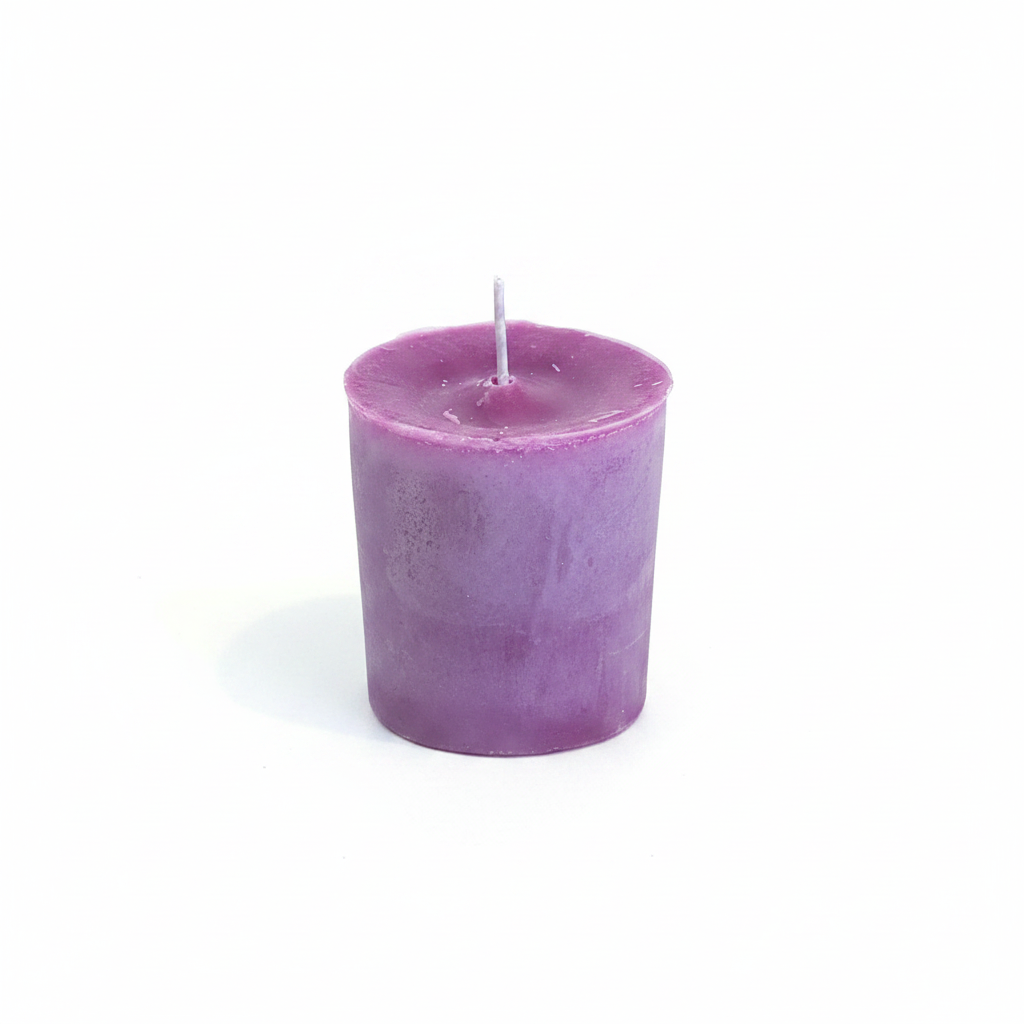 Healing Votive Candle with natural soy wax on a white background