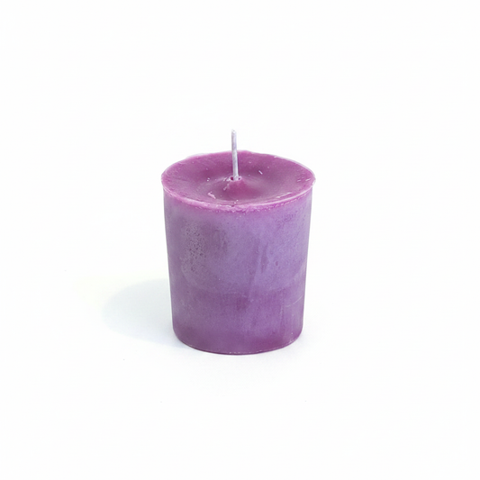 Healing Votive Candle with natural soy wax on a white background