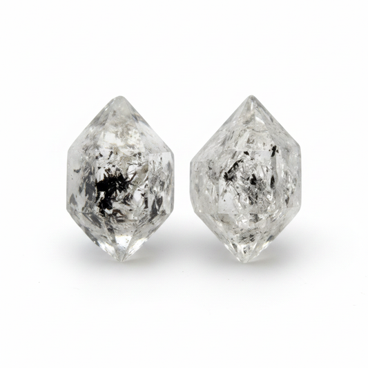 Herkimer Diamonds natural crystal shown on a clean light background
