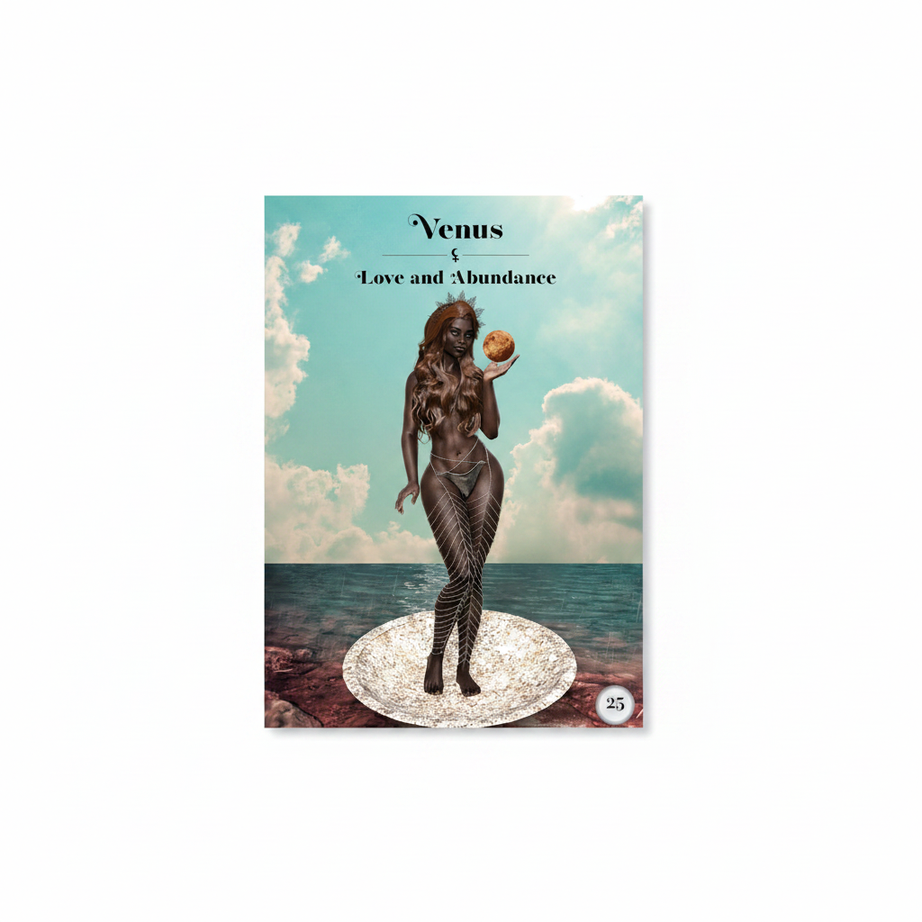 Venus oracle card card or artwork from Black Moon Lilith Cosmic Alchemy Oracle Deck