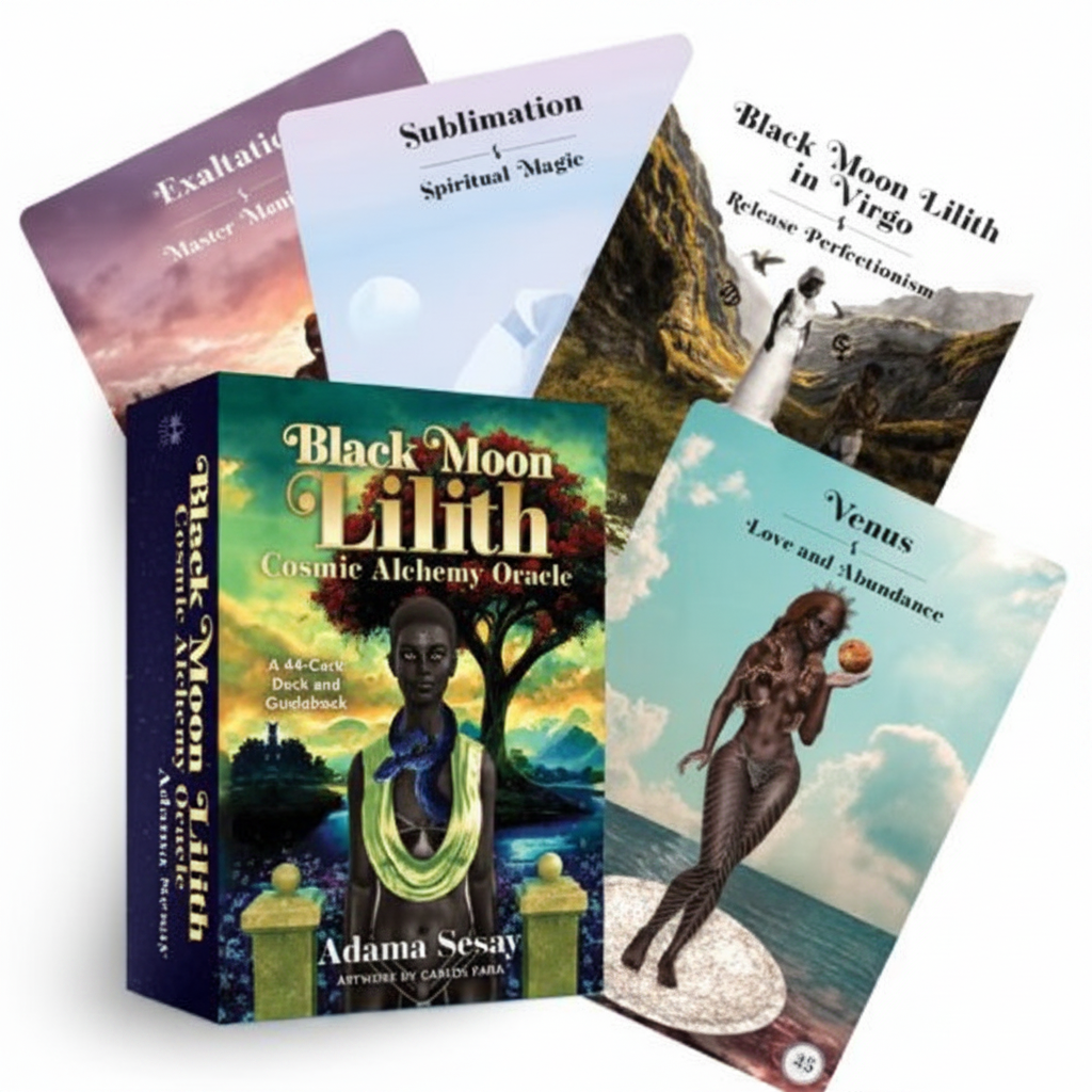 Black Moon Lilith Cosmic Alchemy Oracle Deck shown in its retail box