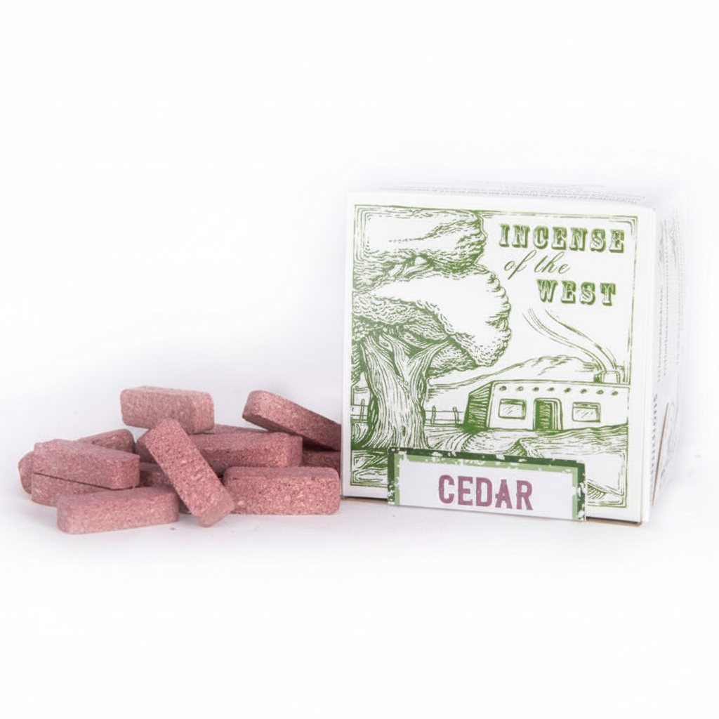 Incienso de Santa Fe cedar brick incense box with 40 natural wood bricks