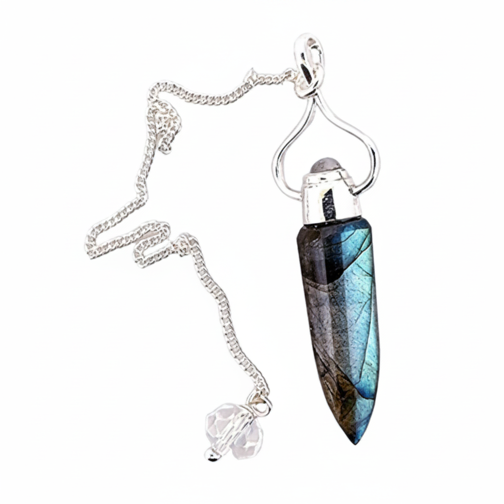 Sterling silver master dowsing pendulum with Labradorite gemstone