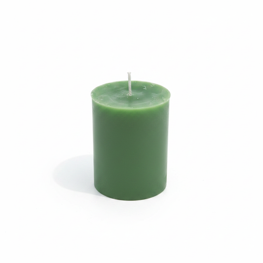 Money and Abundance Votive Candle on a white background