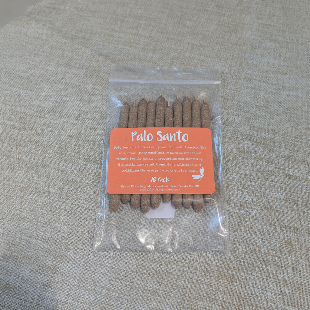 Packaged set of ten compact Palo Santo incense sticks