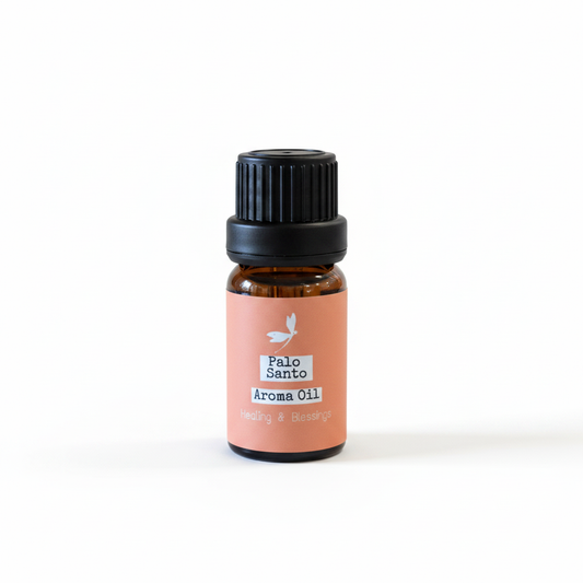 Prana Blessings Palo Santo Aroma Oil 10 mL bottle on a white background