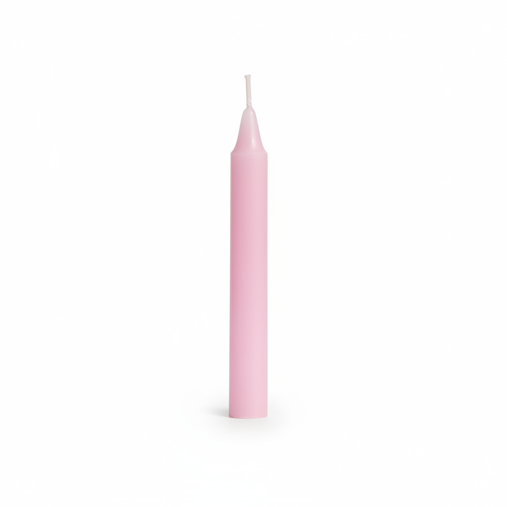 Pink 4-inch ritual chime candle on a white background