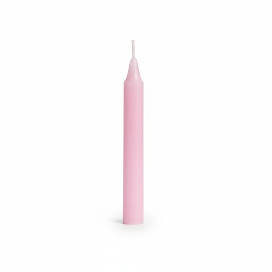 Pink 4-inch ritual chime candle on a white background