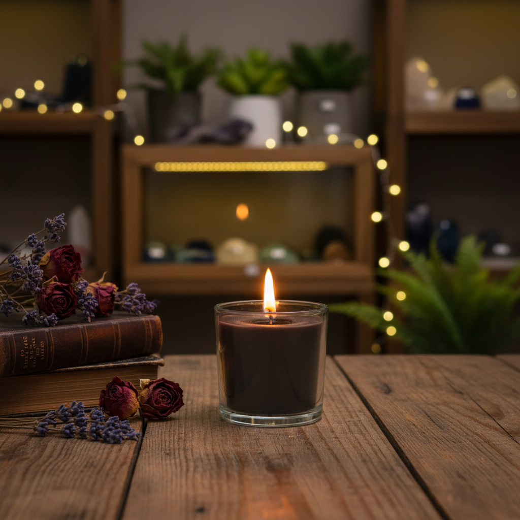 Protection Votive Candle displayed in a sacred lifestyle setting