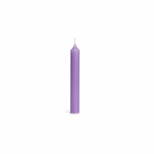 Purple 4-inch ritual chime candle on a white background