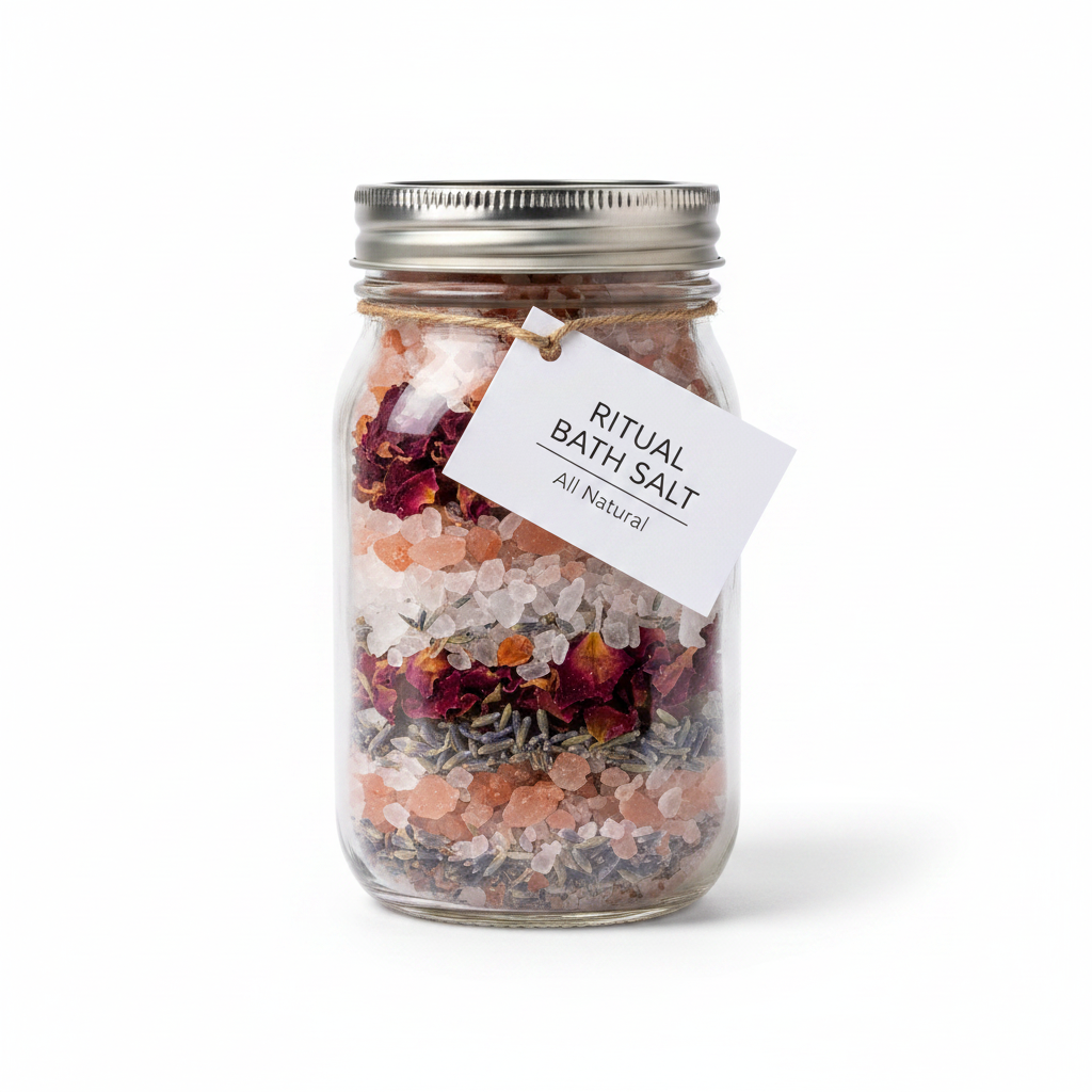 Ritual Bath Salt White Background
