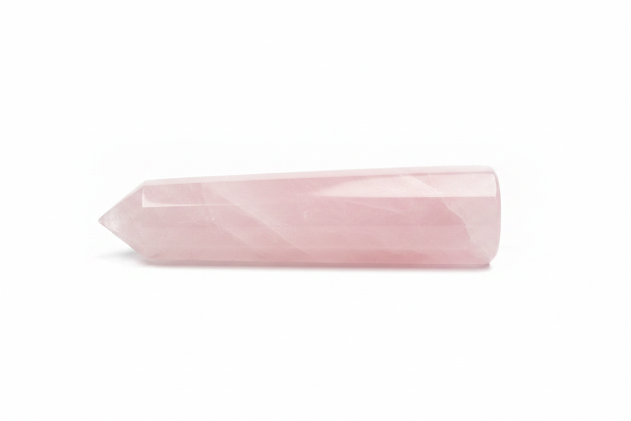 Rose Quartz Massage Wand, Large shown on a clean light background