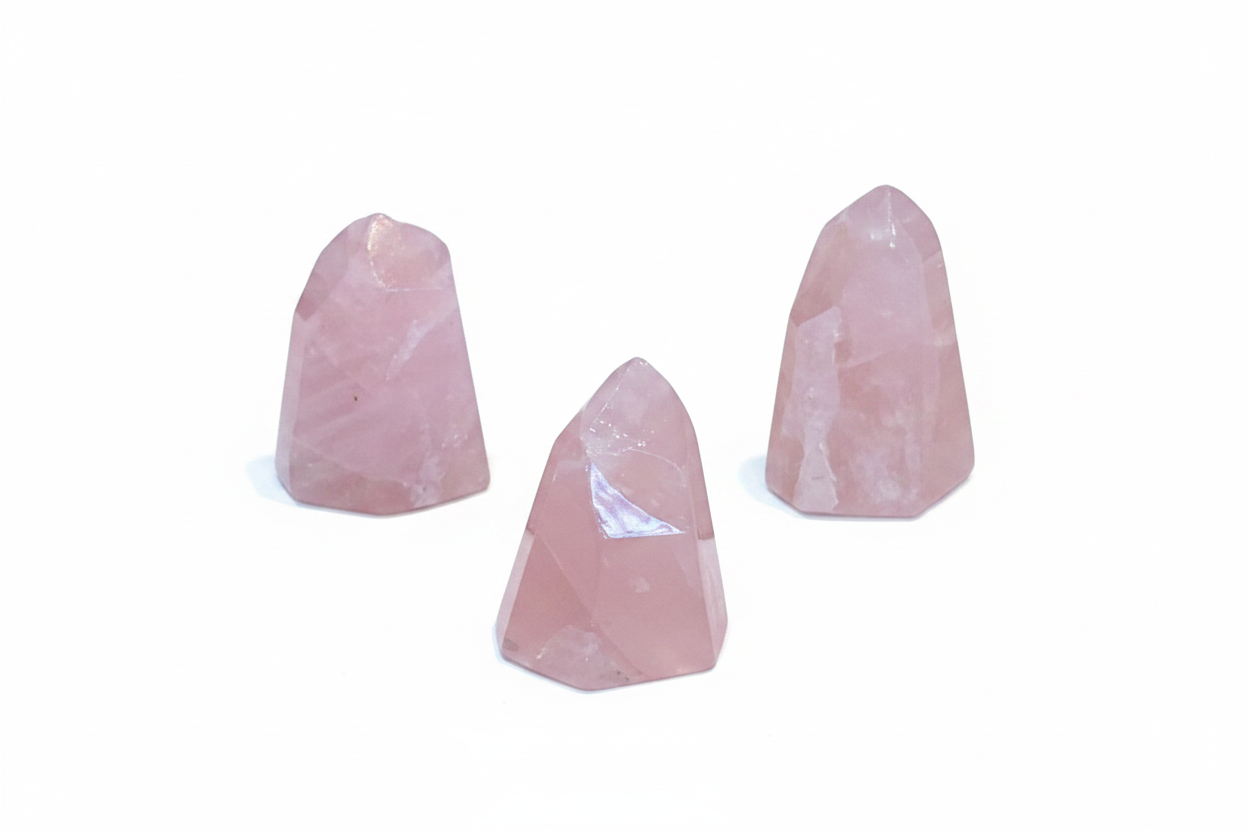 Points - Rose Quartz, 1"-2" shown on a clean light background