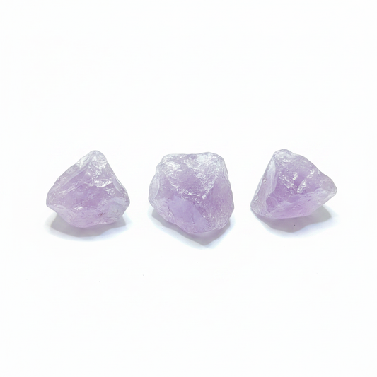 Rough Amethyst Chunks natural crystal shown on a clean light background