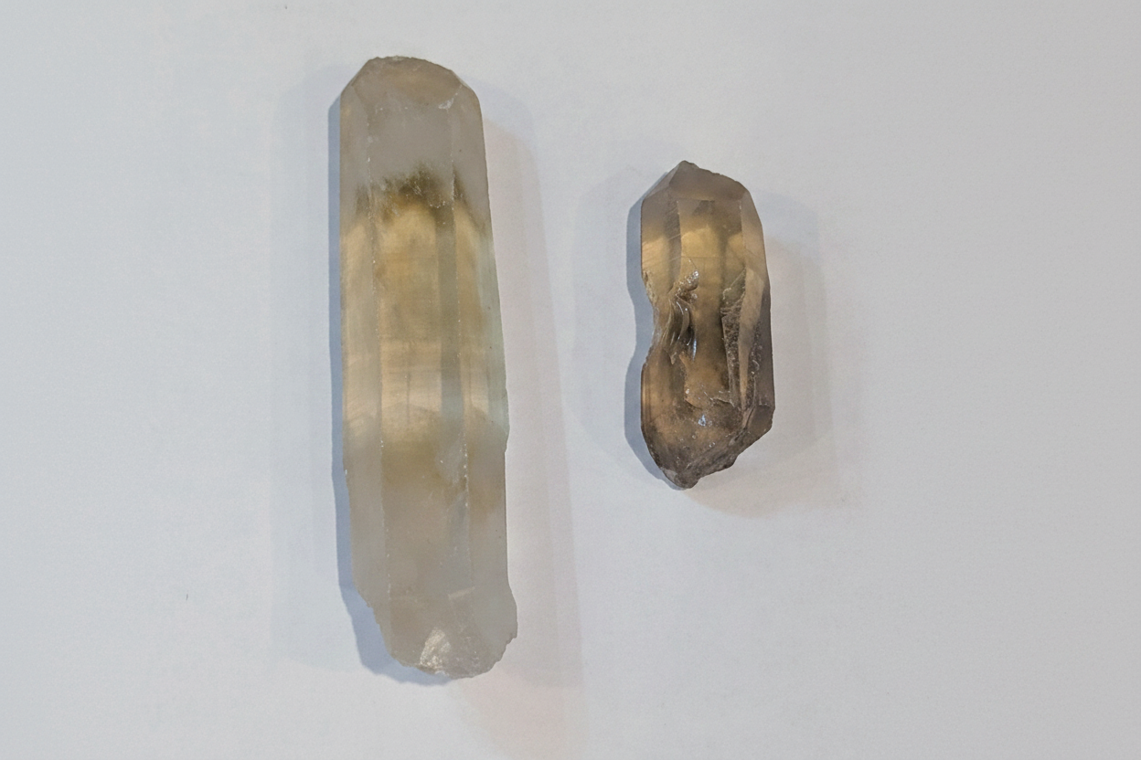 Rough Natural Citrine Points shown on a clean light background