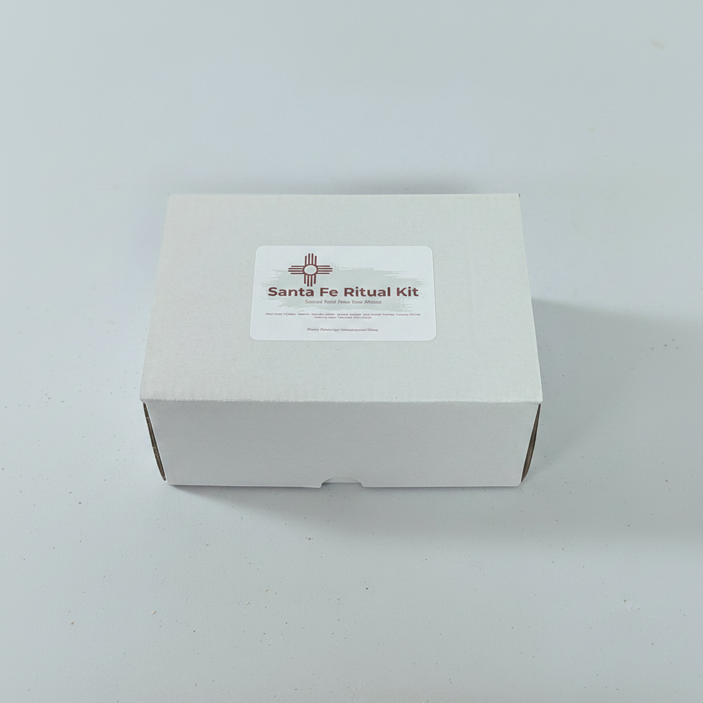 Complete Santa Fe Ritual Kit with sacred tools and reusable box on a white background