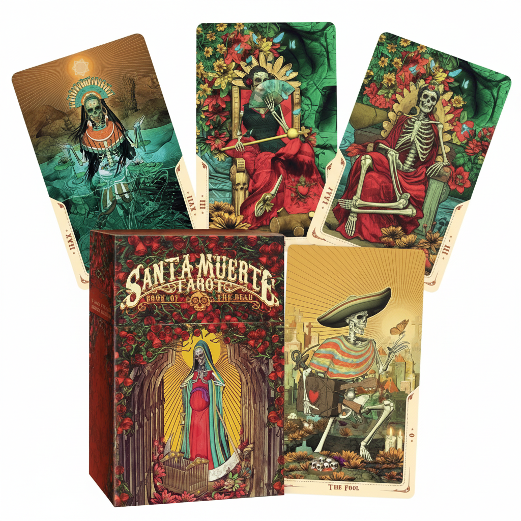 Santa Muerte Tarot shown in its retail box