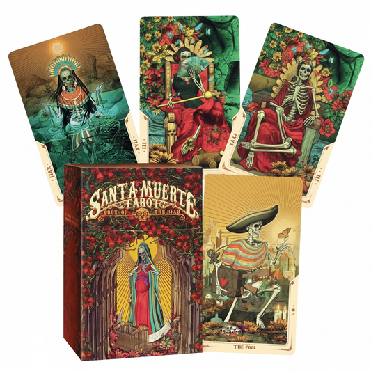 Santa Muerte Tarot shown in its retail box