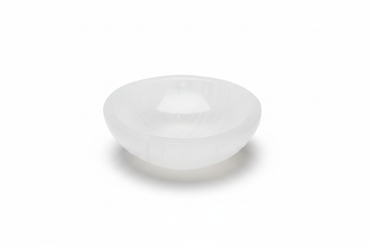 Selenite Bowl shown on a clean light background