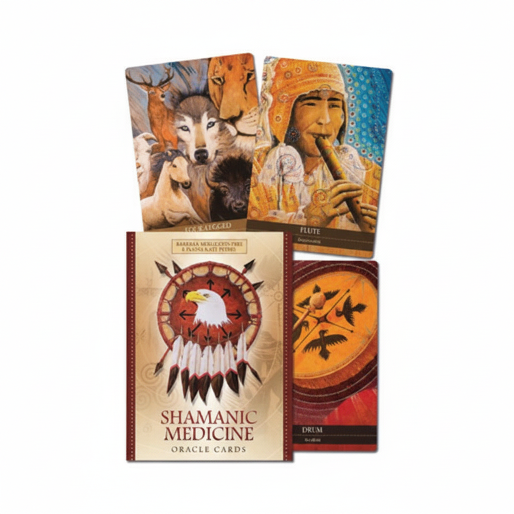Shamanic Medicine Oracle Cards shown in its retail box