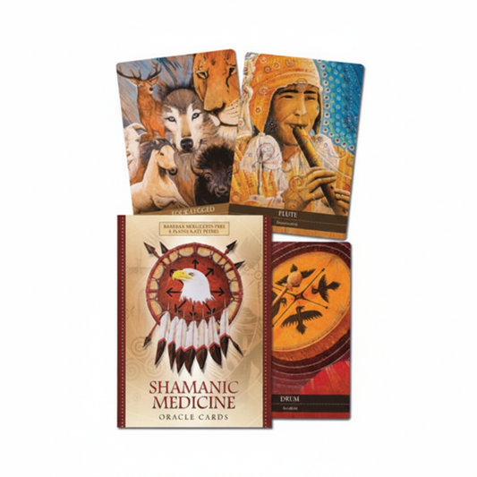 Shamanic Medicine Oracle Cards shown in its retail box