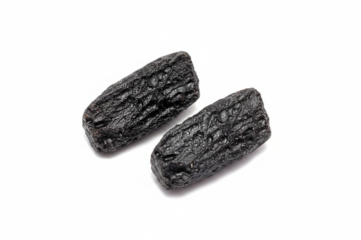 Tektite Glass Rough shown on a clean light background
