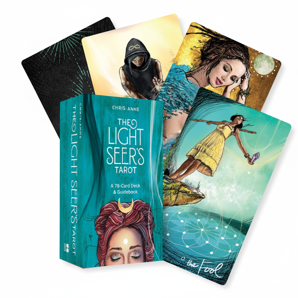 The Light Seers Tarot Deck shown in its retail box