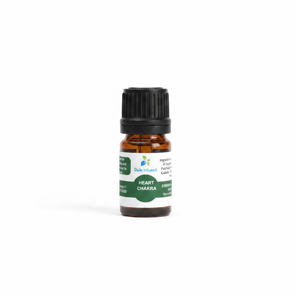 Heart Chakra Oil product packaging on a clean white background