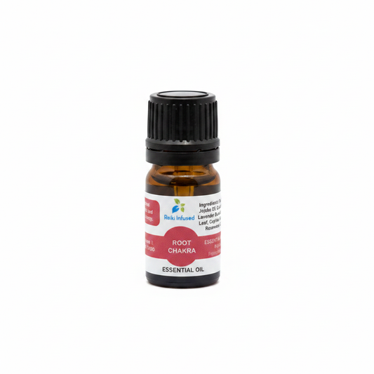 Root Chakra Oil product packaging on a clean white background
