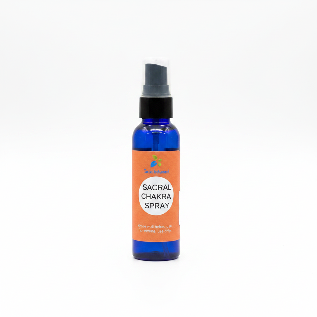 Sacral Chakra Spray product packaging on a clean white background