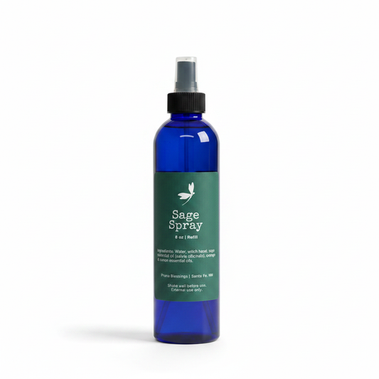 Sage aromatic spray refill in an 8-ounce bottle on a white background